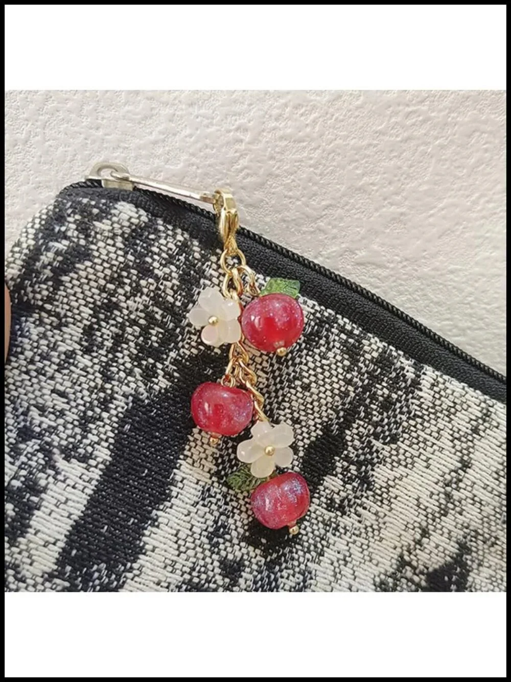 Apple Charm for Bag Purse Keychain Handmade Resin Accessory